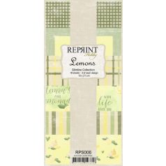  Papírkészlet 10x21 cm, Lemons / Reprint Paper Pack (18 ív)