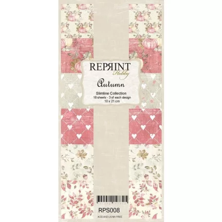 Papírkészlet 10x21 cm, Autumn / Reprint Paper Pack (18 ív)