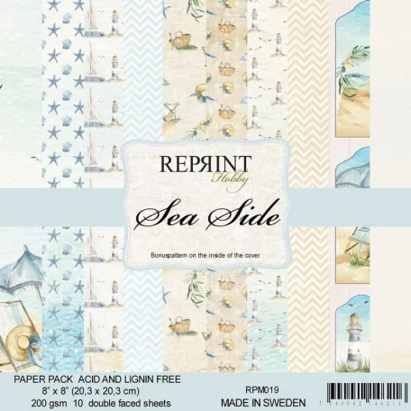 Papírkészlet 8" (20 cm), Sea Side / Reprint Paper Pack (10 ív)