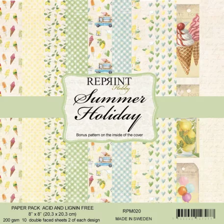 Papírkészlet 8" (20 cm), Summer Holiday / Reprint Paper Pack (10 ív)