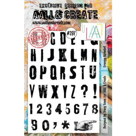 Szilikonbélyegző , Grungy Alphabet / AALL Stamp (1 db)