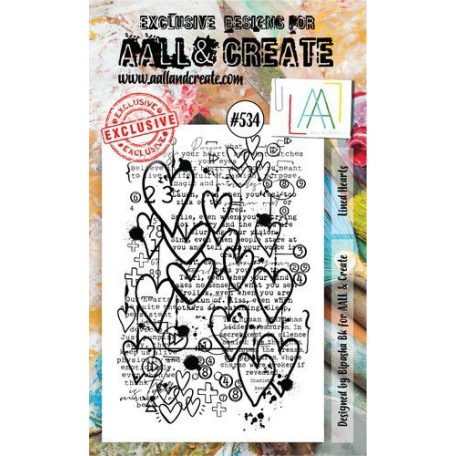 Szilikonbélyegző , Lined Hearts / AALL Stamp (1 db)