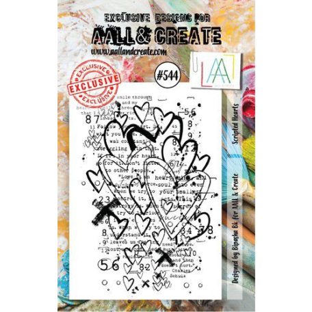 Szilikonbélyegző , Scripted Hearts / AALL Stamp (1 db)
