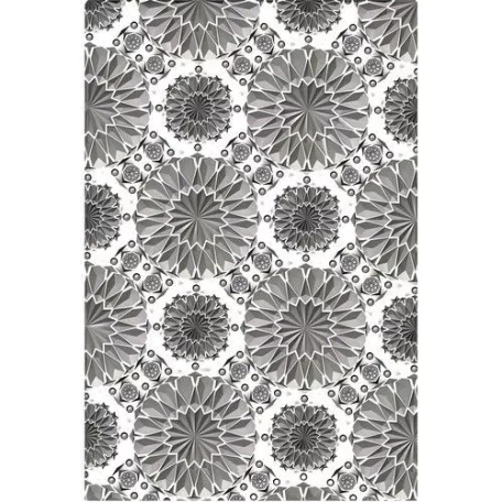 SIZZIX vágósablon, Mini Kaleidoscope Tim Holtz/ Sizzix 3D Texture Fades Embossing Folder (1 db)