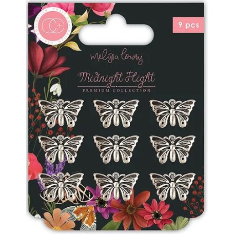 Fém medál , Metal Charms Moths / Craft Consortium Midnight Flight (1 csomag)