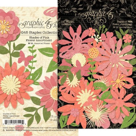 Kivágatok , Shades of Pink / Graphic 45 Flower Assortment (1 csomag)