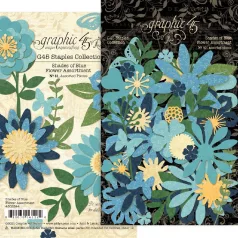   Graphic 45 Kivágatok Shades of Blue / Flower Assortment (1 csomag)