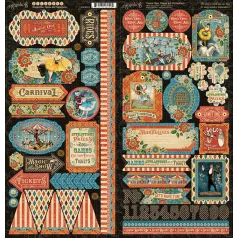 Graphic 45 Matrica Come One, Come All! / Stickers (2 ív)