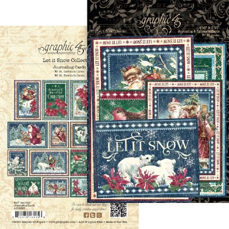 Komment címkék , Let it Snow / Graphic 45 Journaling Cards (1 csomag)