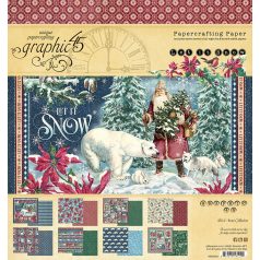   Papírkészlet 8" (20 cm), Let it Snow / Graphic 45 Paper Pad (24 lap)