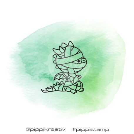 Gumibélyegző , Mummy Dragon Halloween/ PIPPI Rubber Stamp (1 db)