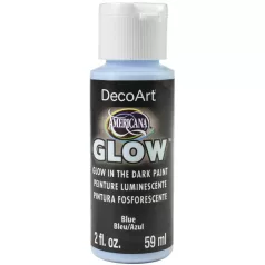   Sötétben világító festék 59 ml, Blue Glow in the dark/ DecoArt Americana® GLOW (1 db)