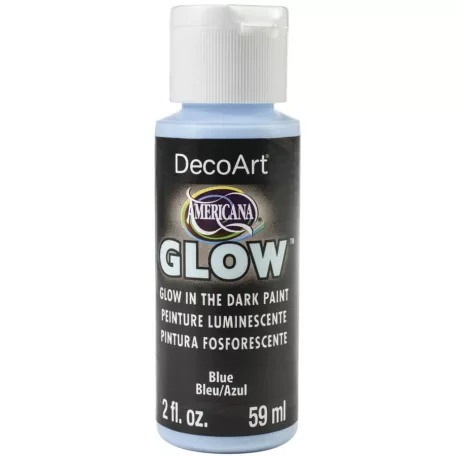 Sötétben világító festék 59 ml, Blue Glow in the dark/ DecoArt Americana® GLOW (1 db)