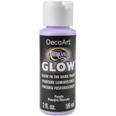   Sötétben világító festék 59 ml, Purple Glow in the dark/ DecoArt Americana® GLOW (1 db)