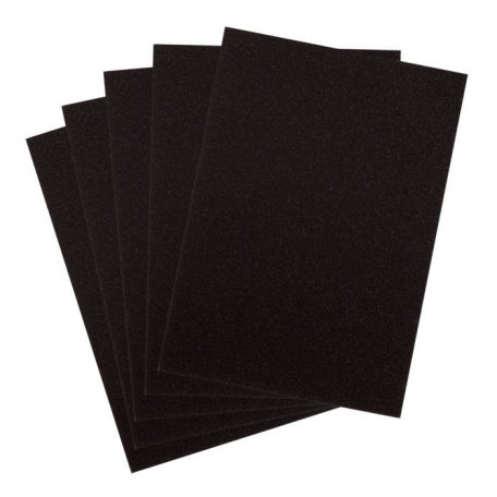 Csillámos karton A4, Black / Glitter paper (5 ív)