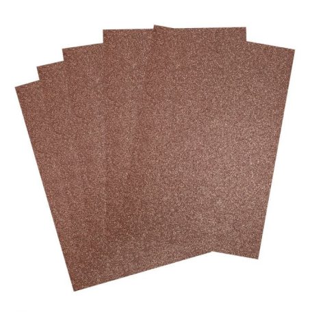 Csillámos karton A4, Brown / Glitter paper (5 ív)