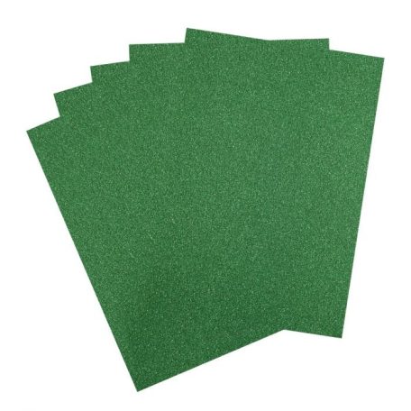 Csillámos karton A4, Green / Glitter paper (5 ív)