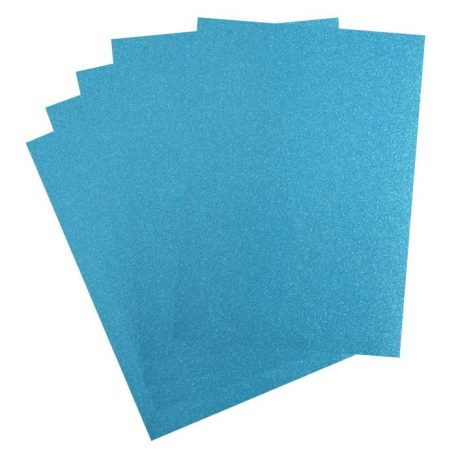 Csillámos karton A4, Turquoise / Glitter paper (5 ív)