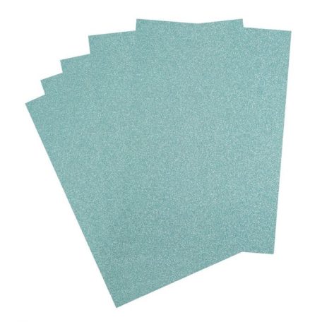 Csillámos karton A4, Aqua / Glitter paper (5 ív)