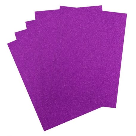 Csillámos karton A4, Lavender / Glitter paper (5 ív)
