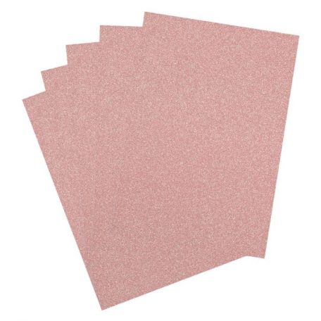 Csillámos karton A4, Rose / Glitter paper (5 ív)