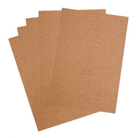 Csillámos karton A4, Copper / Glitter paper (5 ív)