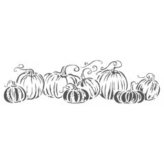 Stencil 16½x6 Inch, Pumpkins in a Row / TCW Stencil (1 db)