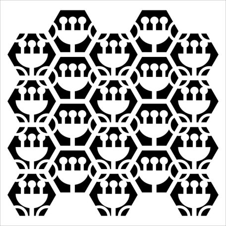 Stencil 12" (30cm), Tulip Hexagons / TCW Stencil (1 db)