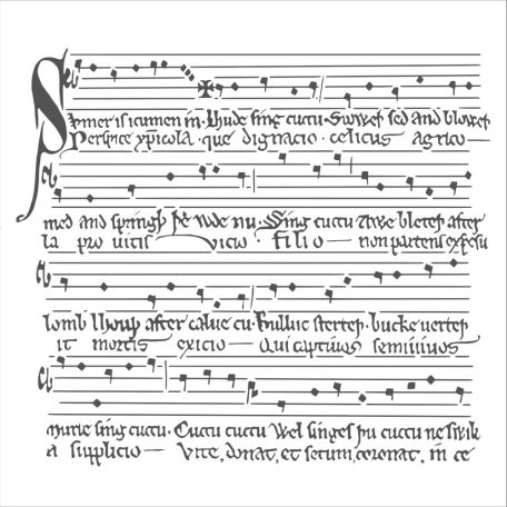 Stencil 12" (30cm), Medieval Music / TCW Stencil (1 db)