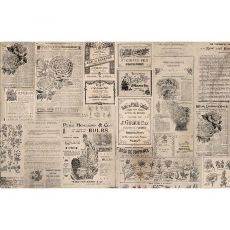 Decoupage papír 19"X30" (49x76cm), Newsprint / Re-Design with Prima Tissue Paper (1 csomag)