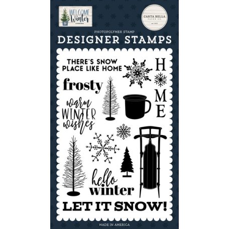 Szilikonbélyegző , Welcome Winter Snow Place Like Home/ Echo Park Stamp Set (1 csomag)