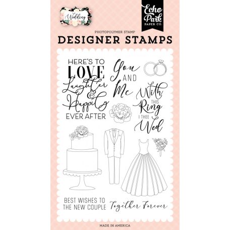 Szilikonbélyegző , Wedding Here's To Love/ Echo Park Stamp Set (1 csomag)