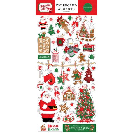 Chipboard , Christmas Cheer / Echo Park Chipboard Accents  (1 csomag)