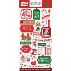   Chipboard , Christmas Cheer / Echo Park Chipboard Phrases  (1 csomag)