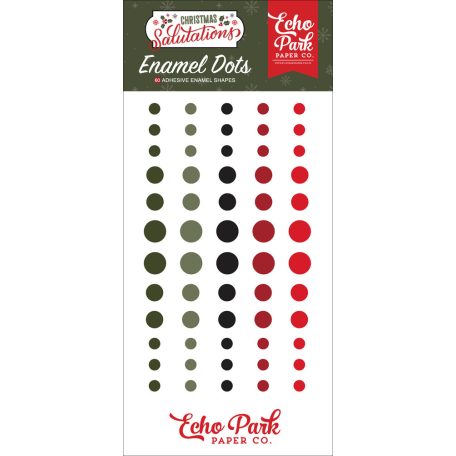 Díszítőelem , Salutations Christmas / Echo Park Enamel Dots (1 csomag)