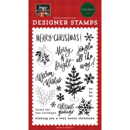 Szilikonbélyegző , Happy Christmas Jingle All The Way/ Echo Park Stamp Set (1 csomag)