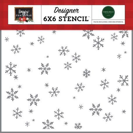 Stencil 6" (15 cm), Happy Christmas Tis The Season/ Echo Park Stencil (1 csomag)