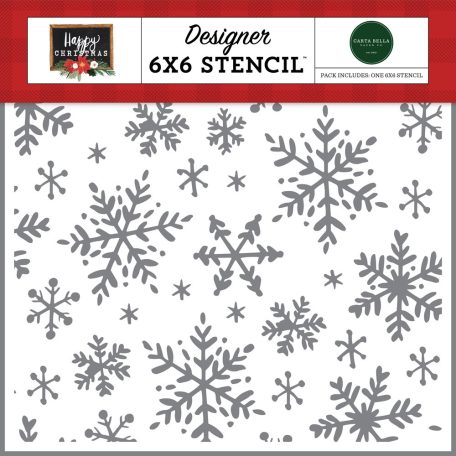 Stencil 6" (15 cm), Happy Christmas Happy Snowflakes/ Echo Park Stencil (1 csomag)