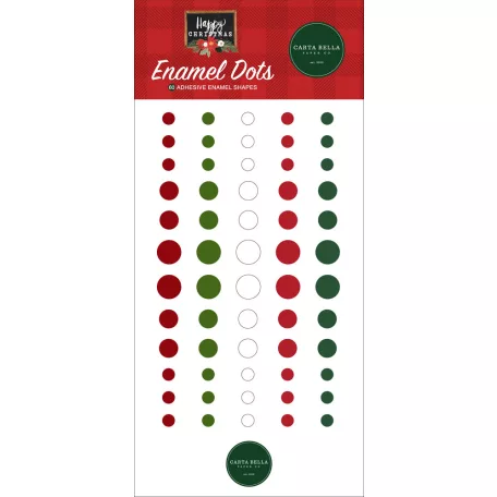 Carta Bella Díszítőelem Happy Christmas / Enamel Dots (1 csomag)