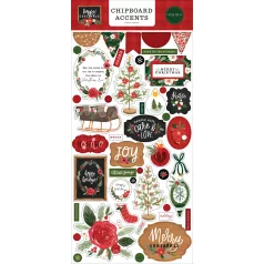   Chipboard , Happy Christmas / Echo Park Chipboard Accents  (1 csomag)