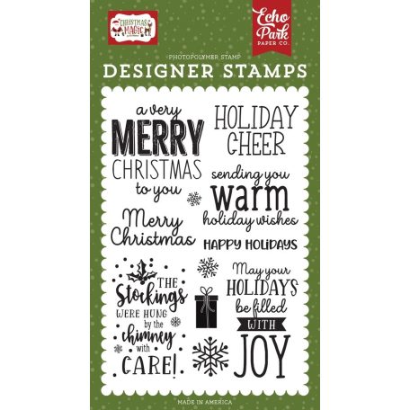 Szilikonbélyegző , Christmas Magic Warm Holiday Wishes/ Echo Park Stamp Set (1 csomag)