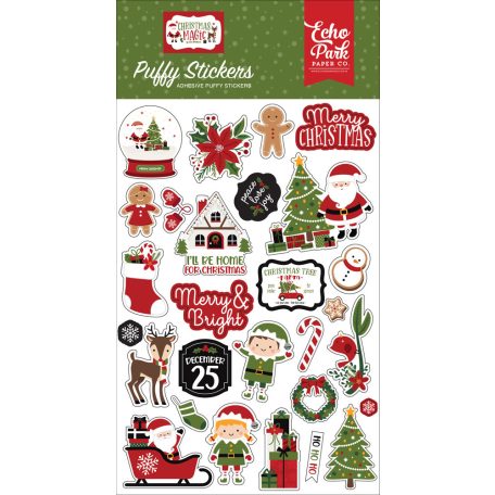 Pufi matrica, Christmas Magic / Echo Park Puffy Stickers (1 csomag)