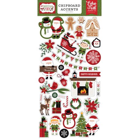 Chipboard , Christmas Magic / Echo Park Chipboard Accents  (1 csomag)