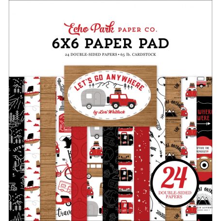Papírkészlet 6" (15 cm), Let's Go Anywhere / Echo Park Paper Pack (24 lap)