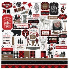   Matrica 12" (30 cm), Let's Lumberjack / Echo Park Element Sticker (1 csomag)