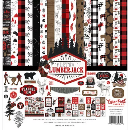 Scrapbook Papírkészlet 12" (30 cm) Let's Lumberjack Collection Kit (1 csomag)