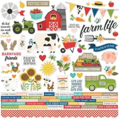   Matrica 12" (30 cm), Cardstock Sticker / Simple Stories Homegrown (1 ív)