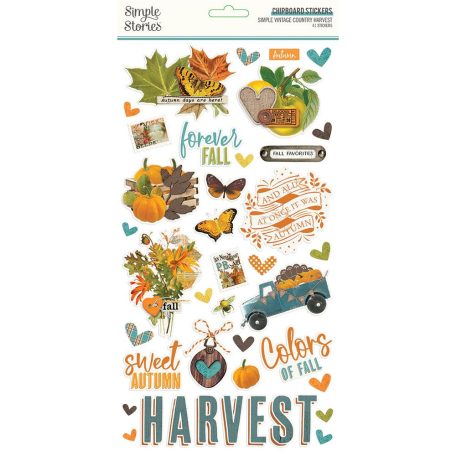 Chipboard 6"X12", Chipboard / Simple Stories Vintage Country Harvest (1 ív)