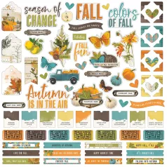   Matrica 12" (30 cm), Cardstock Sticker / Simple Stories Vintage Country Harvest (1 ív)