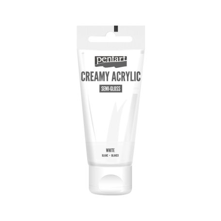 Pentart Krémes akrilfesték selyemfényű - fehér - Creamy Acrylic (60 ml)